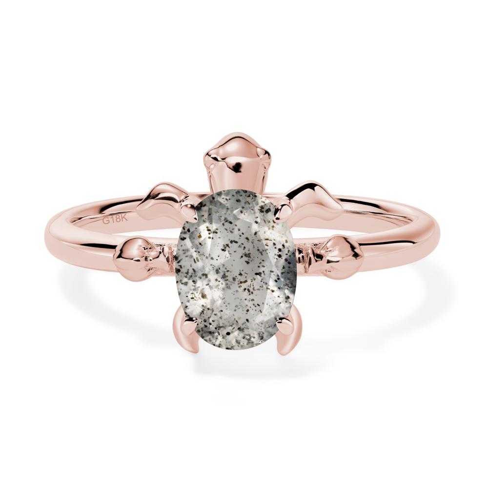 Oval Cut Herkimer Diamond Turtle Ring | LUO Jewelry #metal_18k rose gold