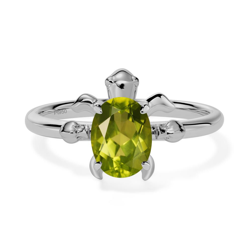 Peridot Sea Turtle Ring - LUO Jewelry #metal_platinum