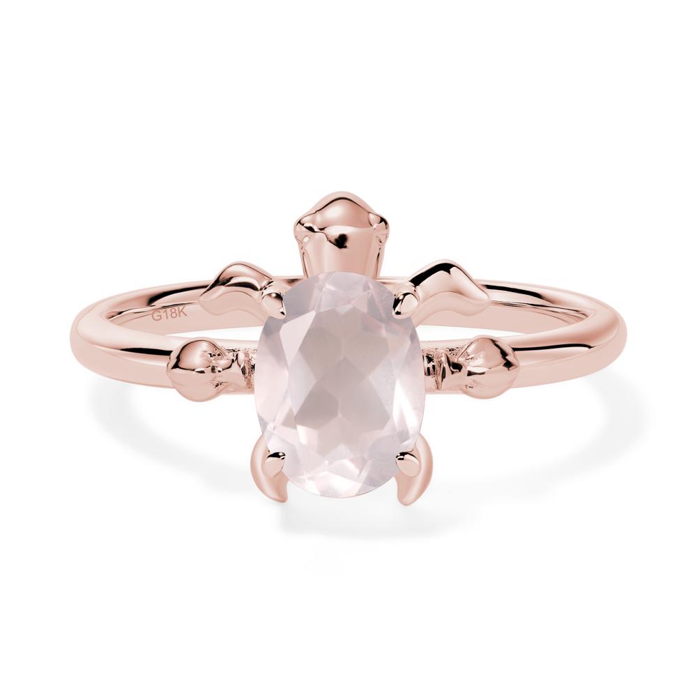 Rose Quartz Turtle Engagement Ring - LUO Jewelry #metal_18k rose gold