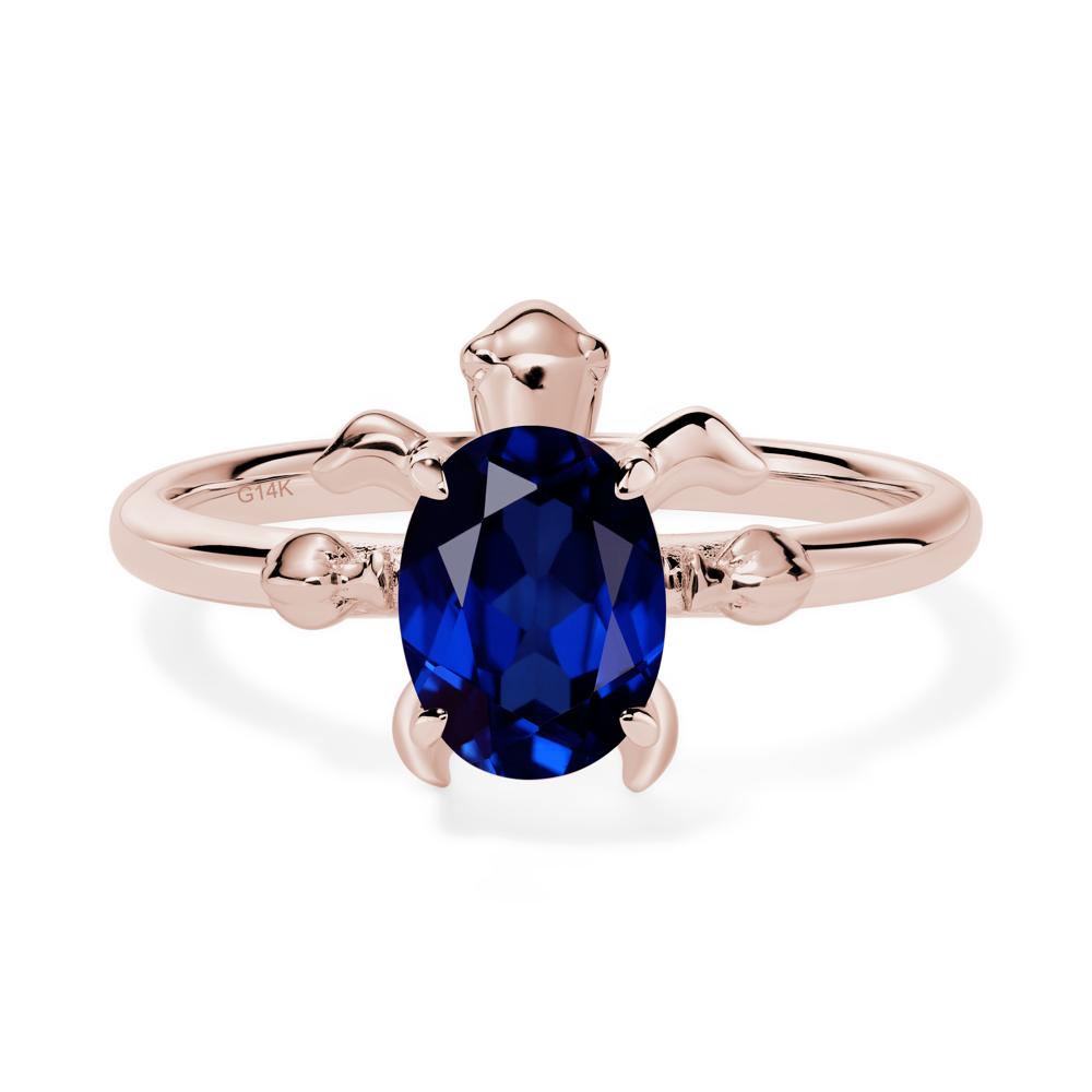 Sapphire Turtle Ring - LUO Jewelry #metal_14k rose gold