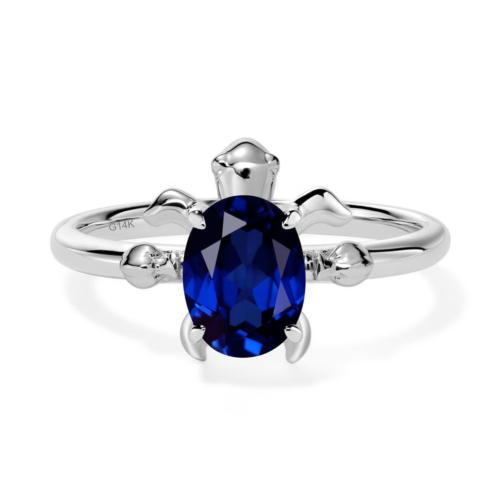 Sapphire Turtle Ring - LUO Jewelry #metal_14k white gold