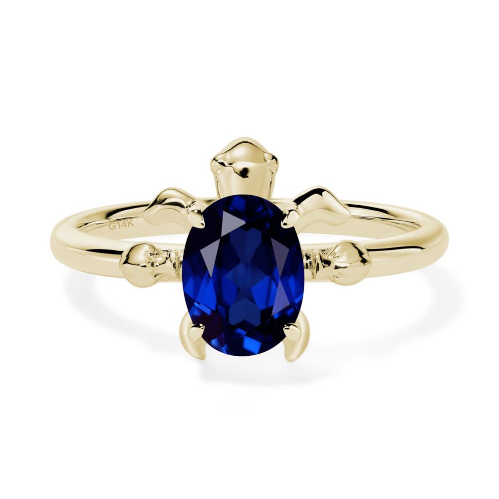 Sapphire Turtle Ring - LUO Jewelry #metal_14k yellow gold