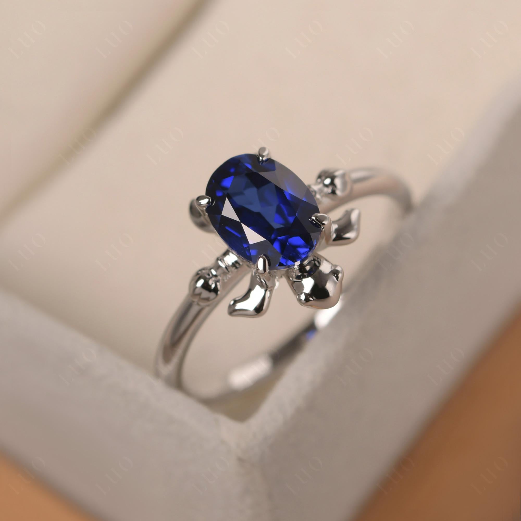 Sapphire Turtle Ring - LUO Jewelry 