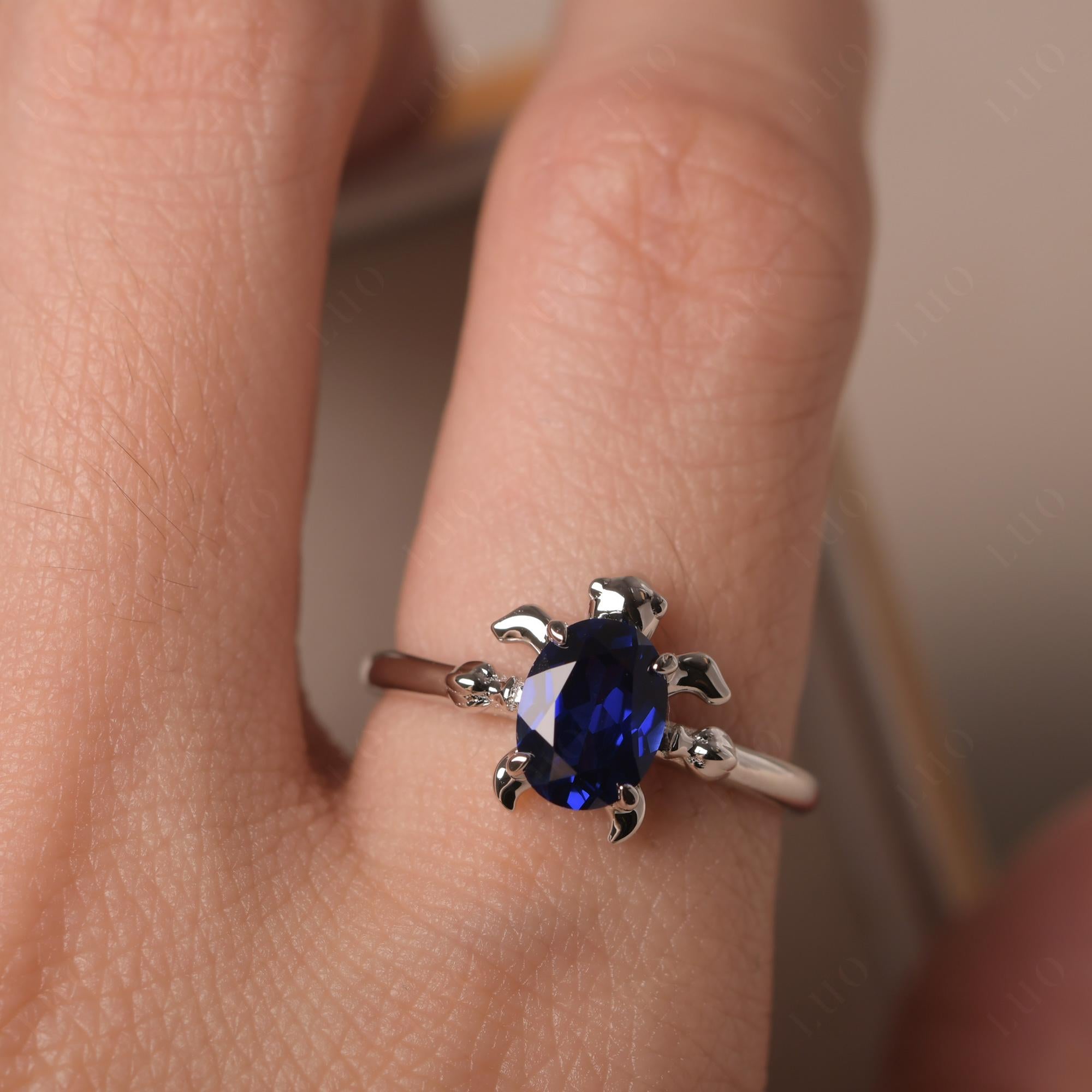 Sapphire Turtle Ring - LUO Jewelry 