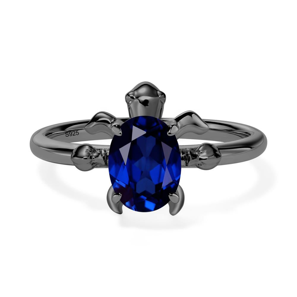 Sapphire Turtle Ring - LUO Jewelry #metal_black finish sterling silver