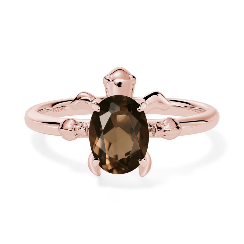 Smoky Quartz Sea Turtle Ring - LUO Jewelry #metal_18k rose gold