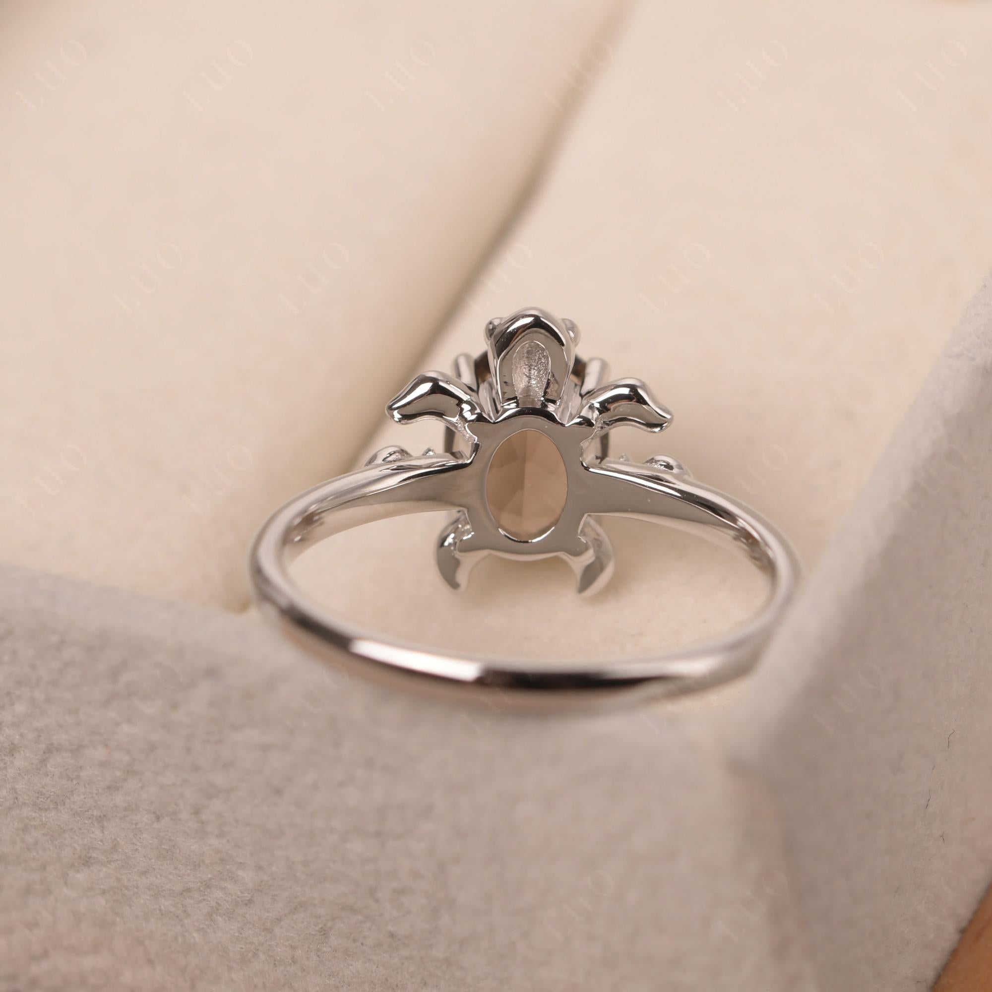 Smoky Quartz Sea Turtle Ring - LUO Jewelry 