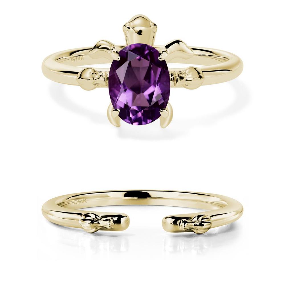 Amethyst Turtle Ring - LUO Jewelry #metal_14k yellow gold