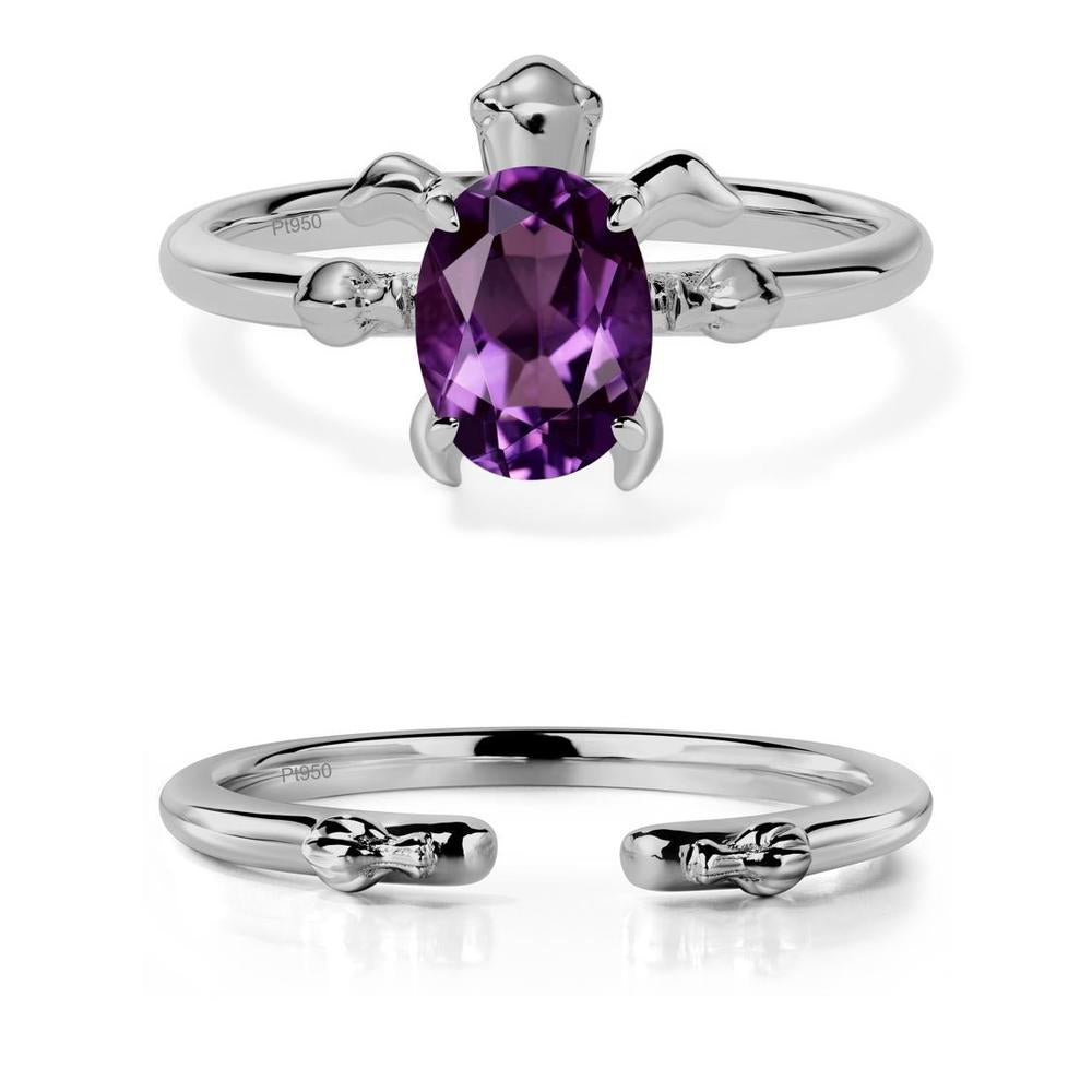 Amethyst Turtle Ring - LUO Jewelry #metal_platinum