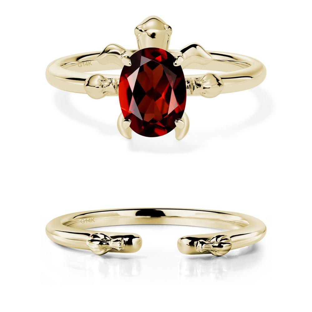 Garnet Turtle Ring - LUO Jewelry #metal_14k yellow gold