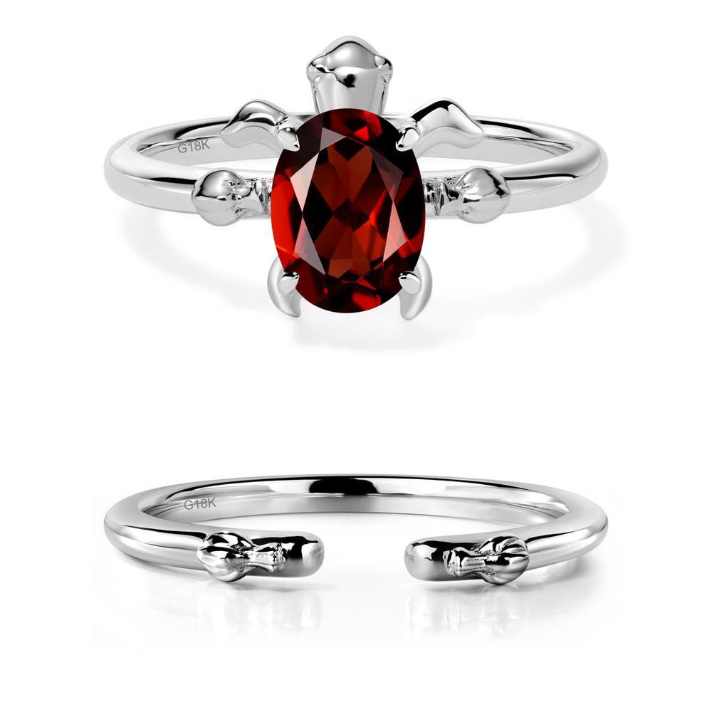 Garnet Turtle Ring - LUO Jewelry #metal_18k white gold