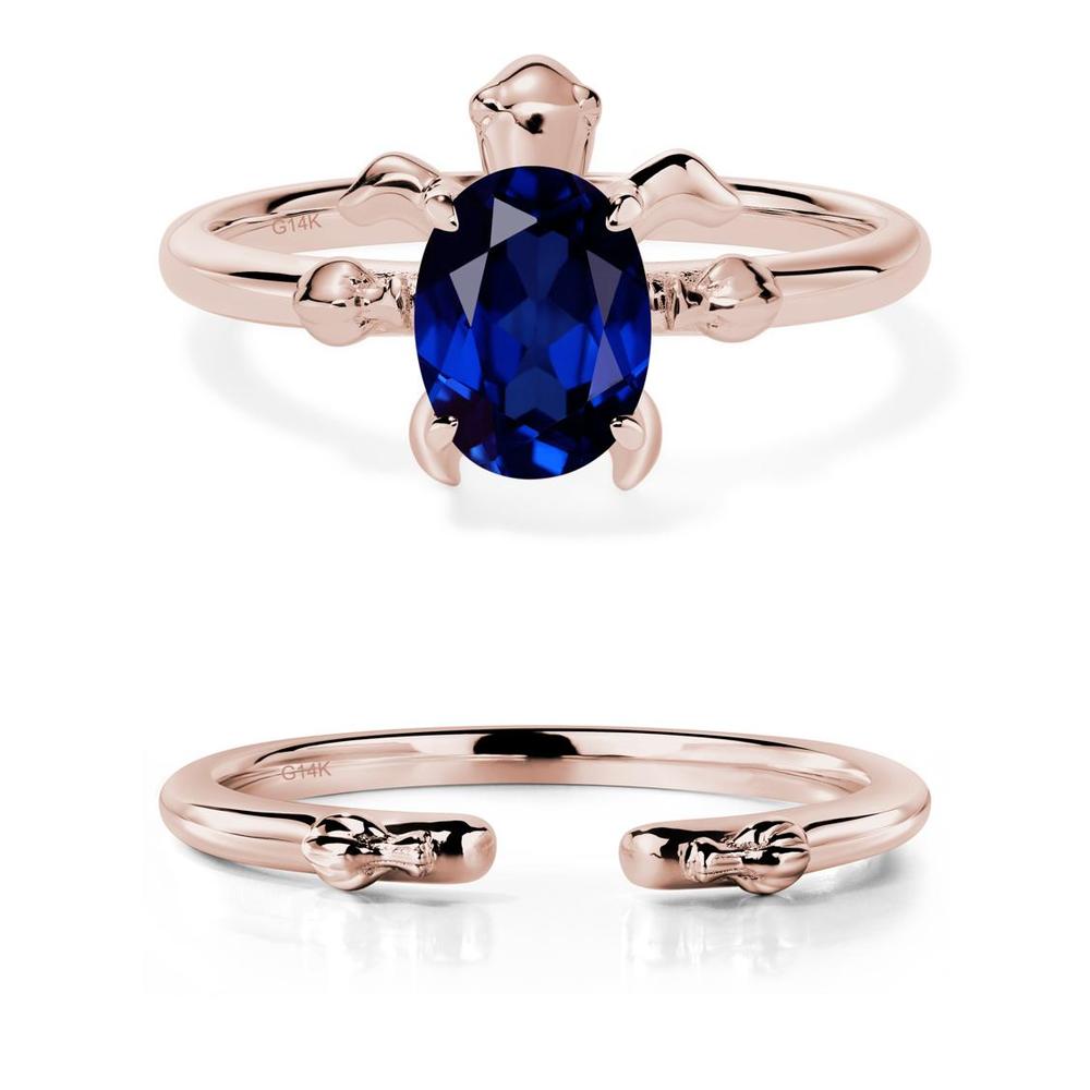 Sapphire Turtle Ring - LUO Jewelry #metal_14k rose gold