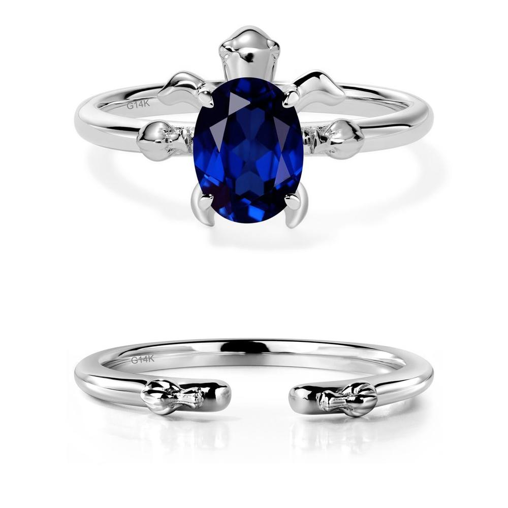 Sapphire Turtle Ring - LUO Jewelry #metal_14k white gold