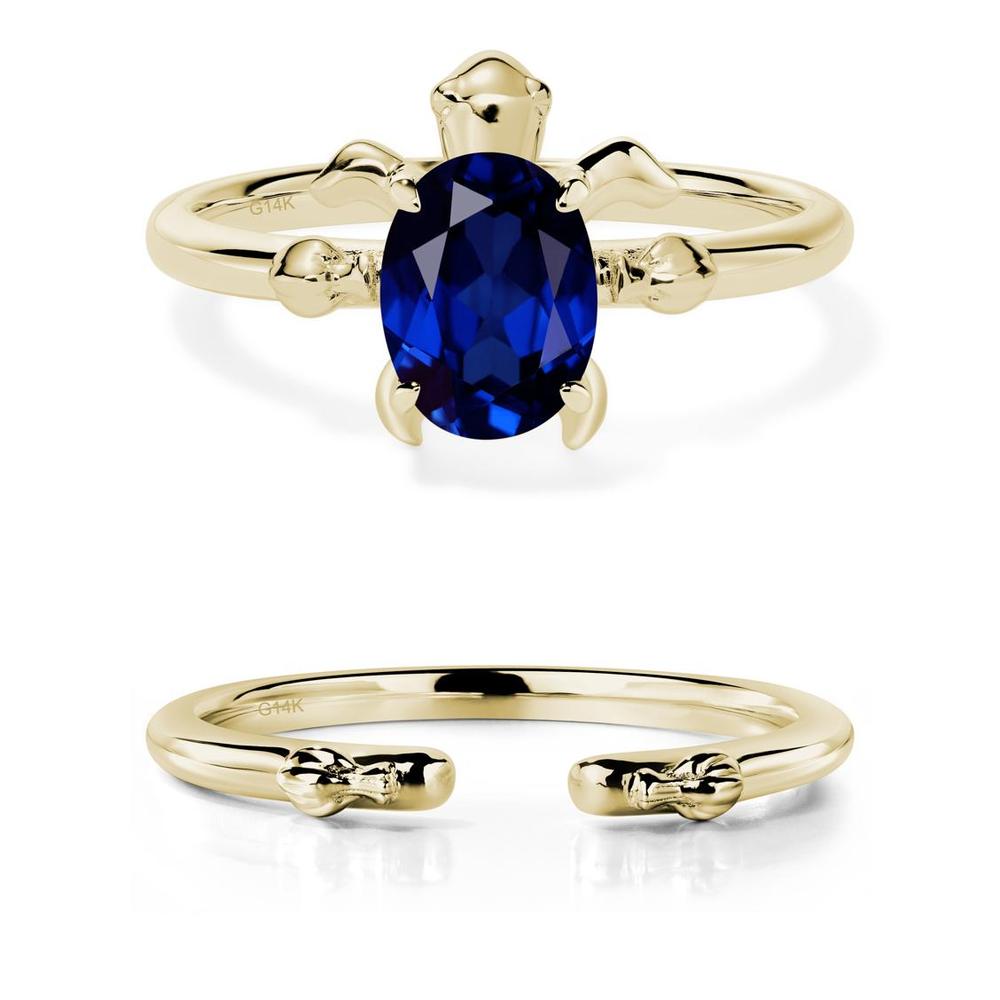 Sapphire Turtle Ring - LUO Jewelry #metal_14k yellow gold