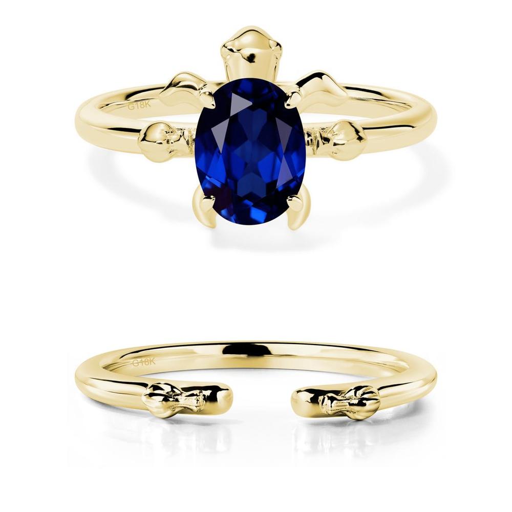 Sapphire Turtle Ring - LUO Jewelry #metal_18k yellow gold