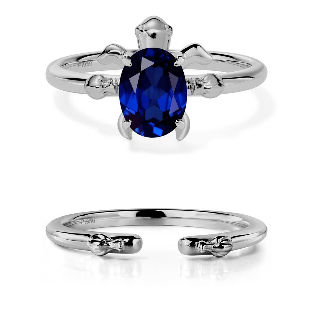 Sapphire Turtle Ring - LUO Jewelry #metal_platinum