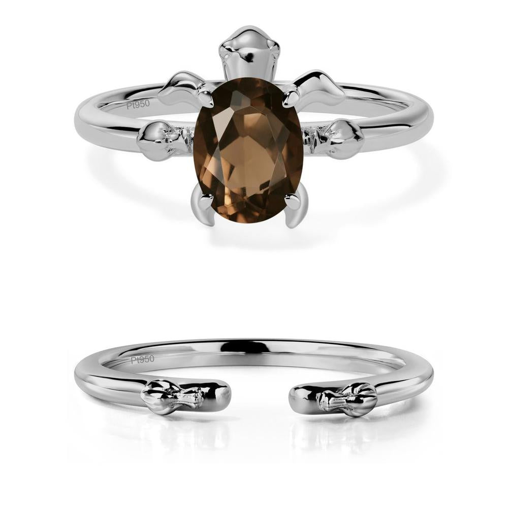 Smoky Quartz Sea Turtle Ring - LUO Jewelry #metal_platinum