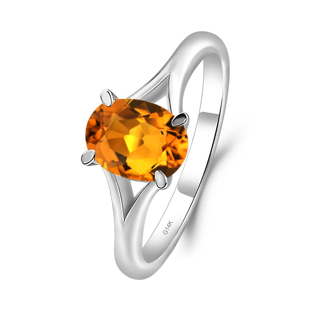 Citrine Solitaire Promise Ring - LUO Jewelry #metal_14k white gold