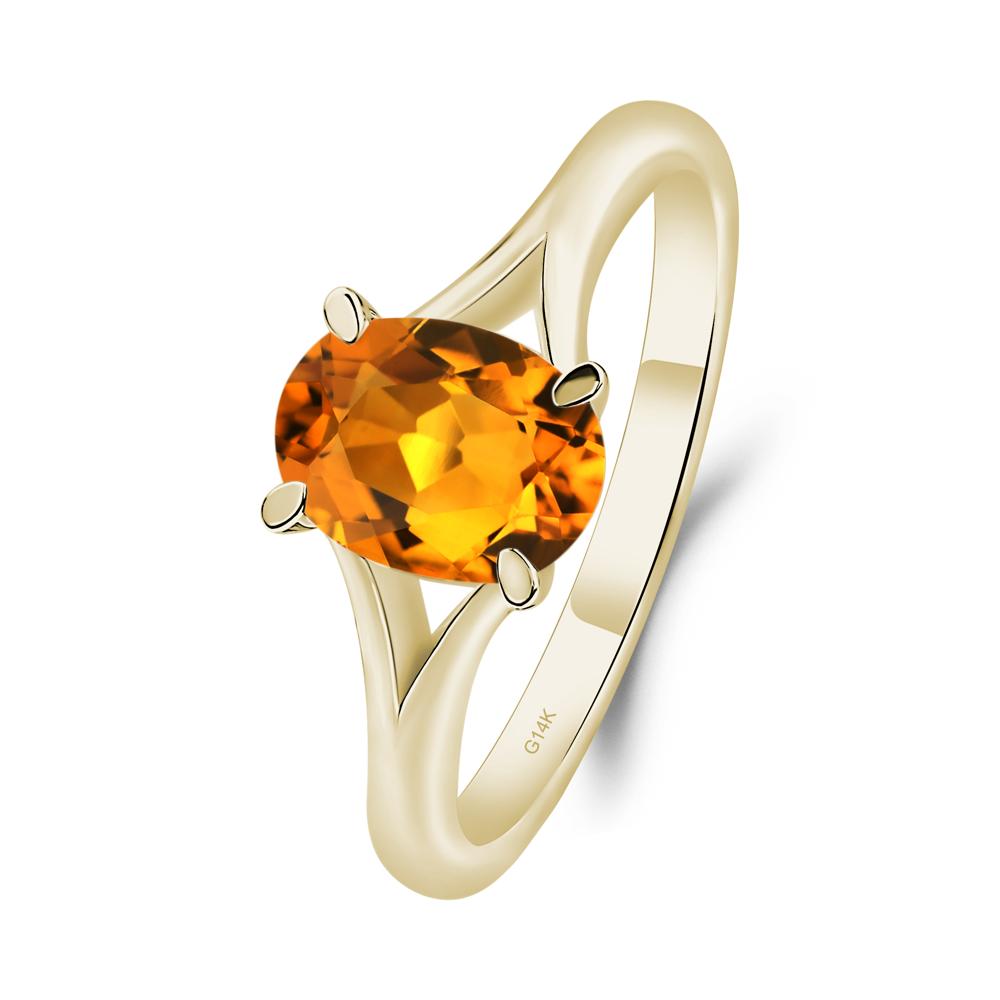 Citrine Solitaire Promise Ring - LUO Jewelry #metal_14k yellow gold