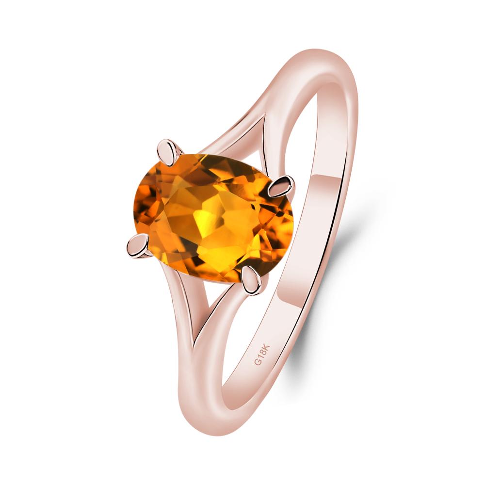 Citrine Solitaire Promise Ring - LUO Jewelry #metal_18k rose gold