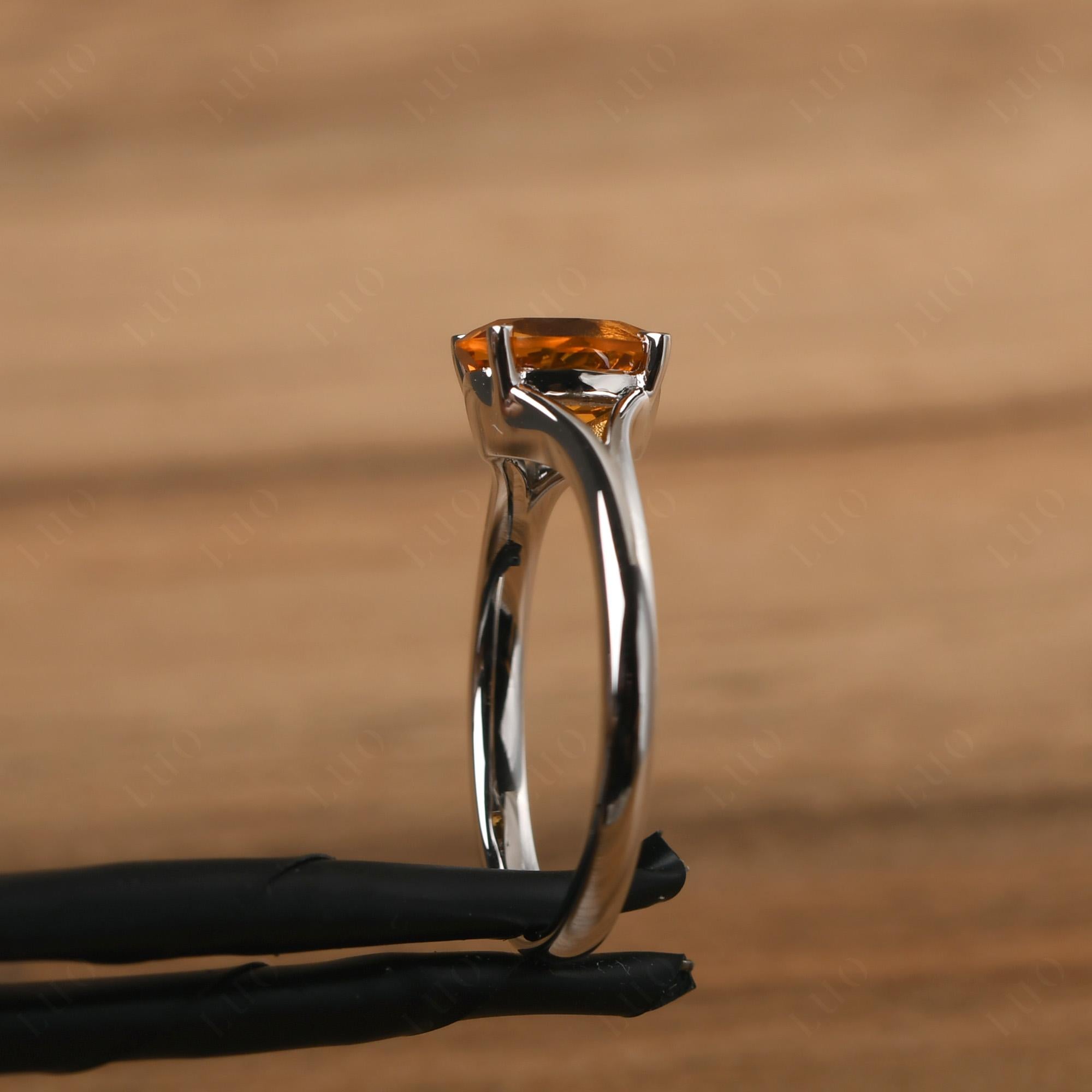 Citrine Solitaire Promise Ring - LUO Jewelry 