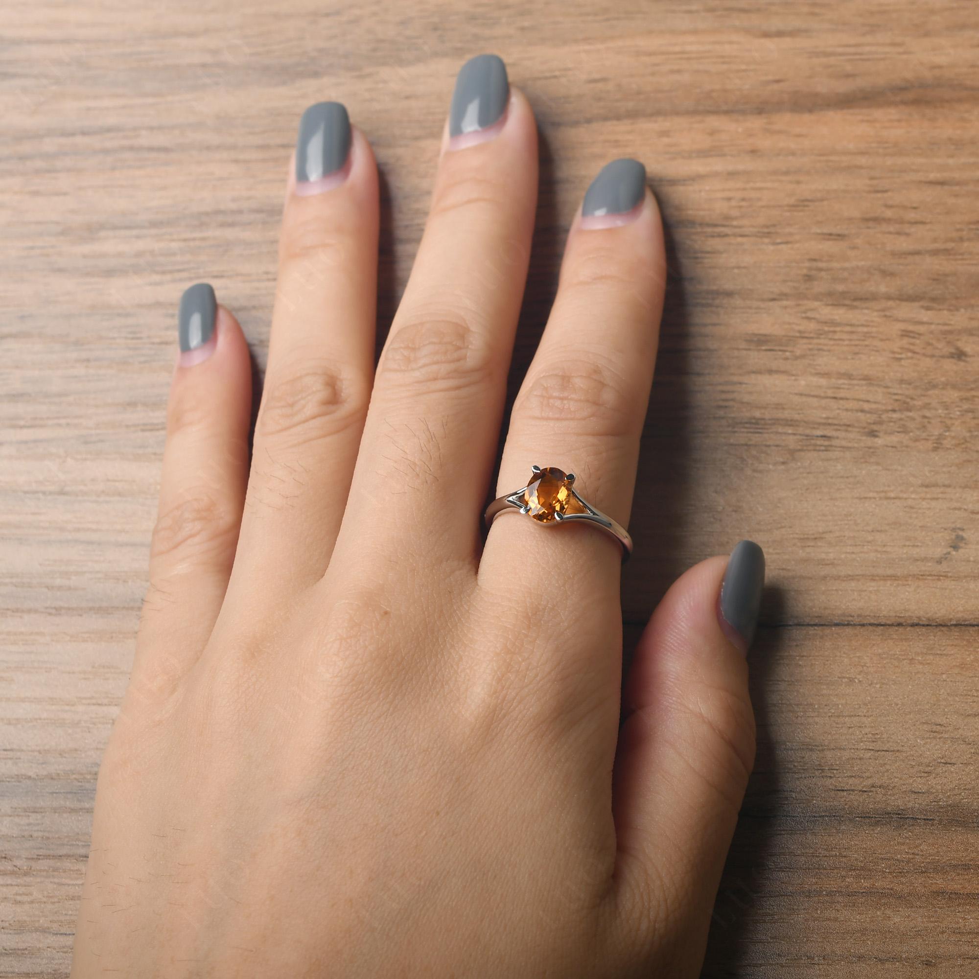 Citrine Solitaire Promise Ring - LUO Jewelry 