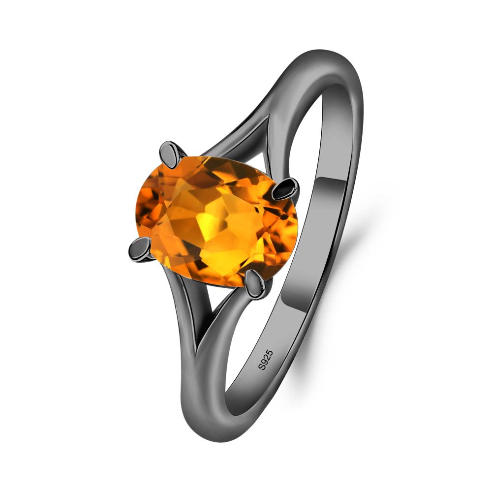 Citrine Solitaire Promise Ring - LUO Jewelry #metal_black finish sterling silver