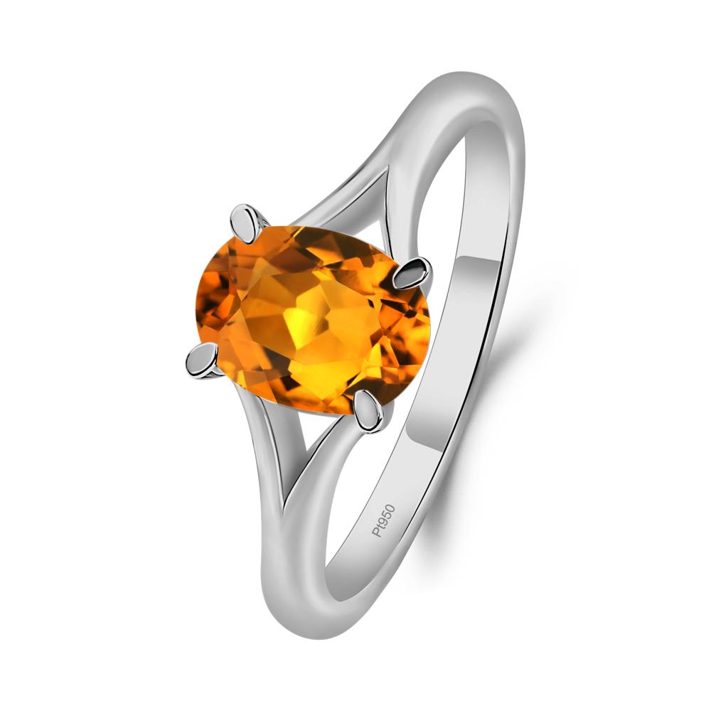 Citrine Solitaire Promise Ring - LUO Jewelry #metal_platinum