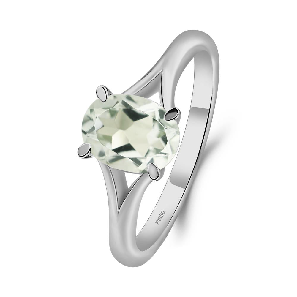 Green Amethyst Solitaire Promise Ring - LUO Jewelry #metal_platinum