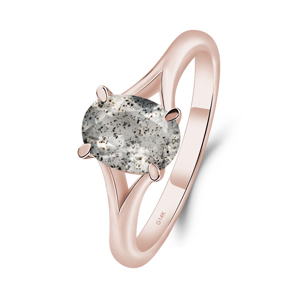 Herkimer Diamond Split Shank Ring | LUO Jewelry #metal_14k rose gold