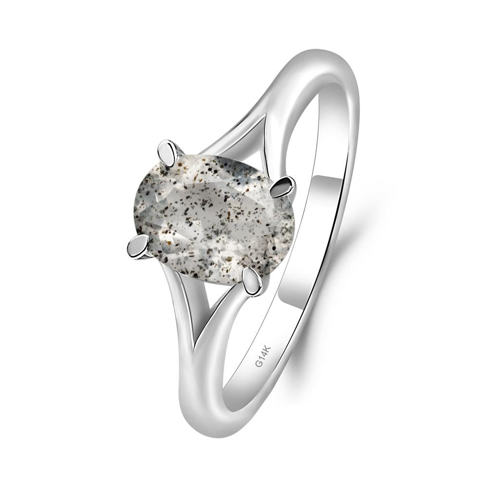 Herkimer Diamond Split Shank Ring | LUO Jewelry #metal_14k white gold