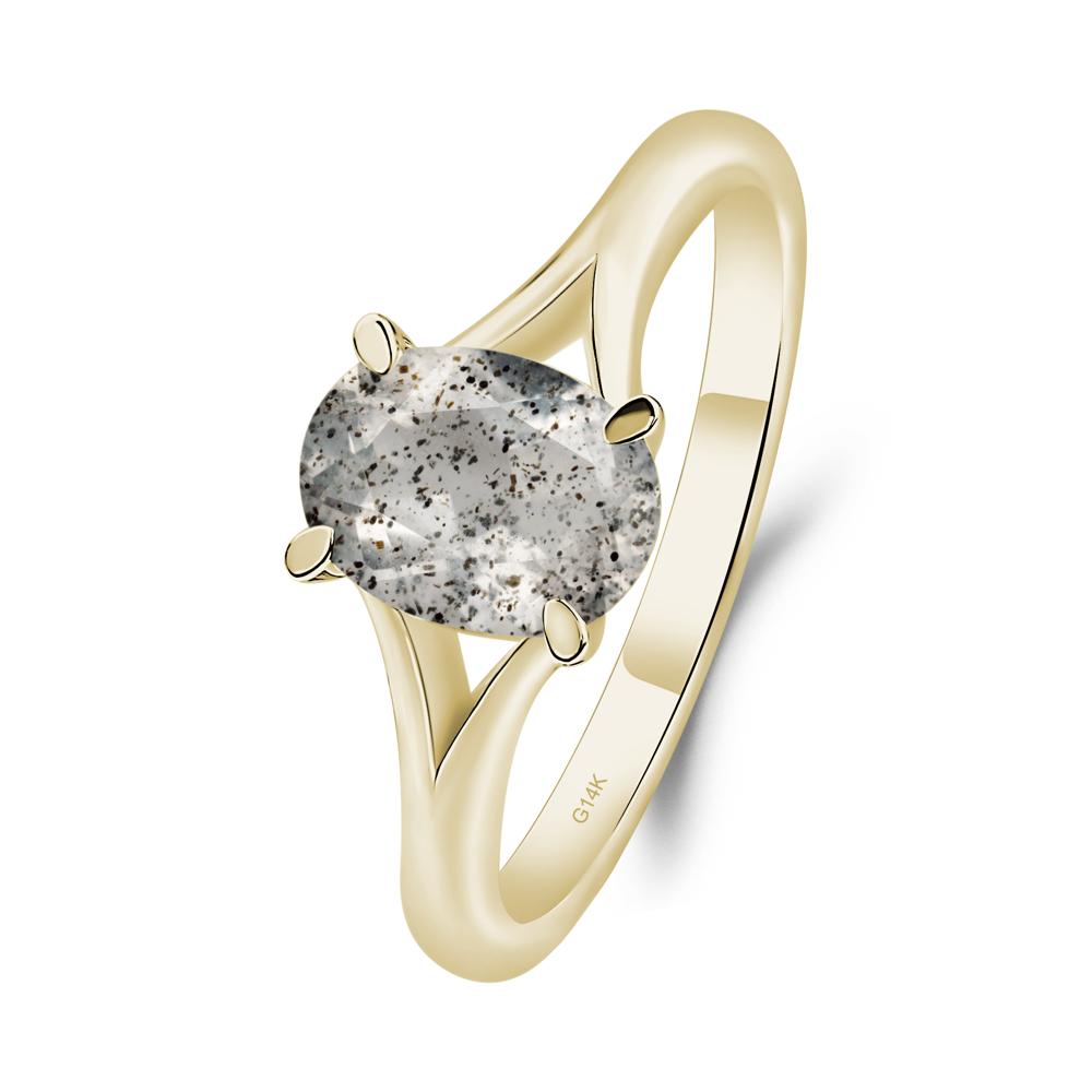 Herkimer Diamond Split Shank Ring | LUO Jewelry #metal_14k yellow gold