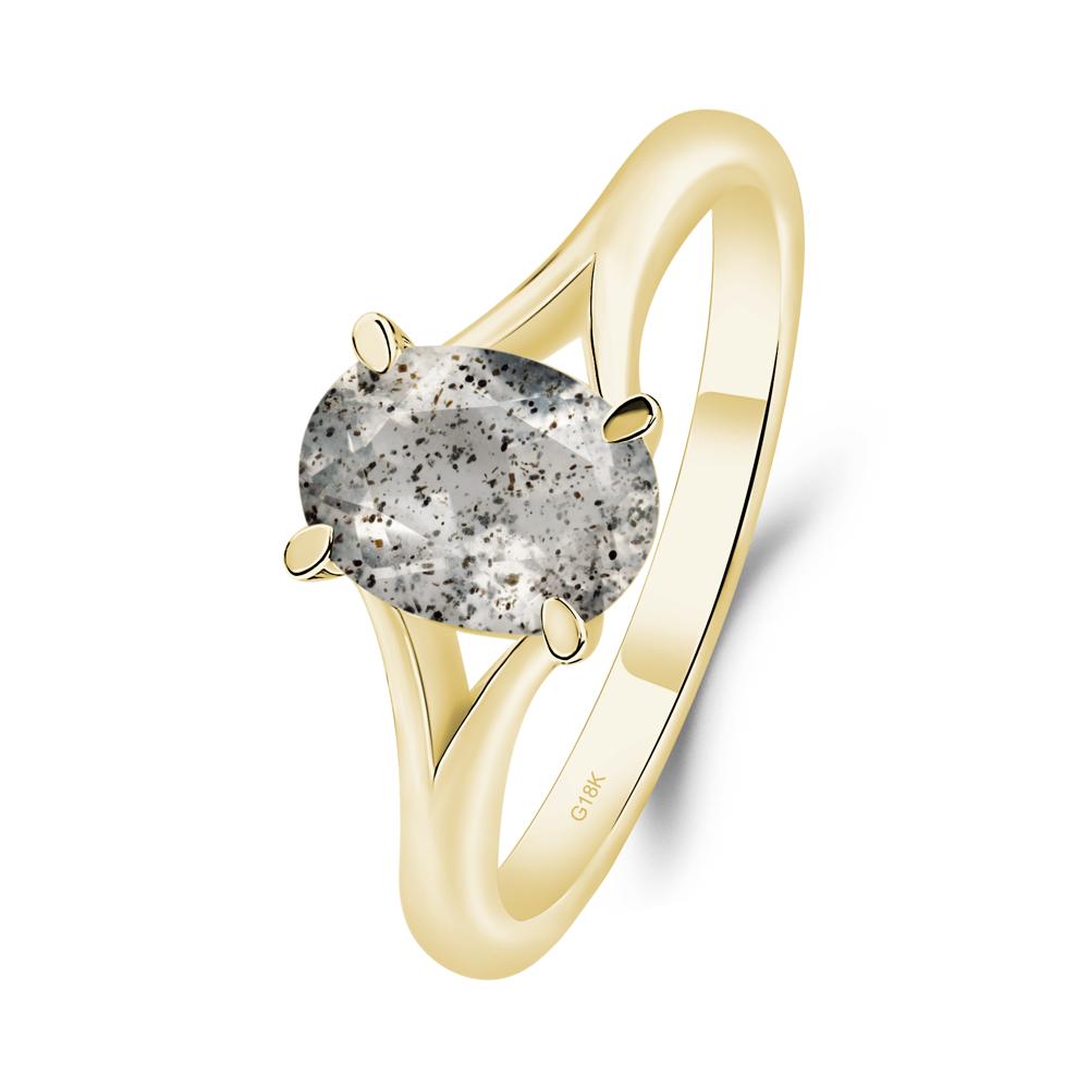 Herkimer Diamond Split Shank Ring | LUO Jewelry #metal_18k yellow gold