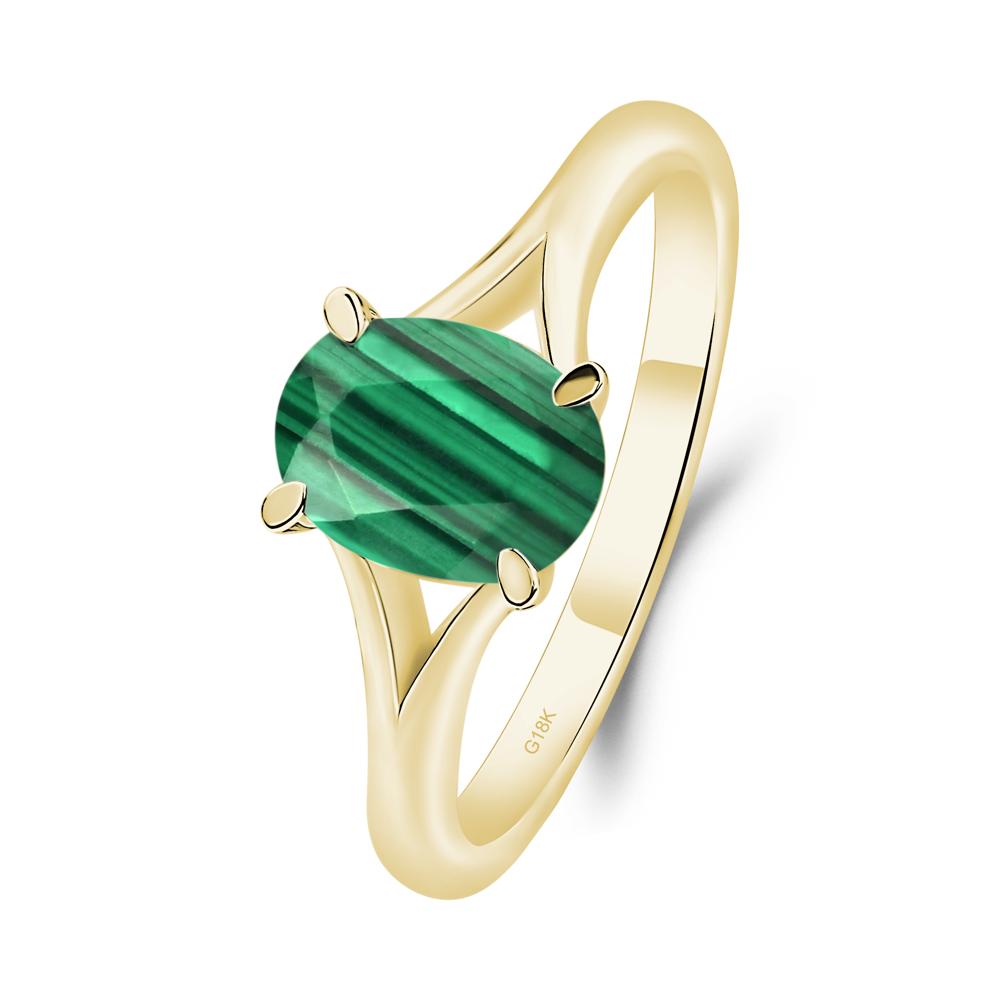 Malachite Split Shank Engagement Ring - LUO Jewelry #metal_18k yellow gold