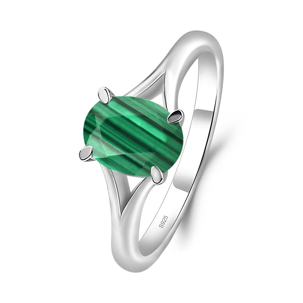 Malachite Split Shank Engagement Ring - LUO Jewelry #metal_sterling silver