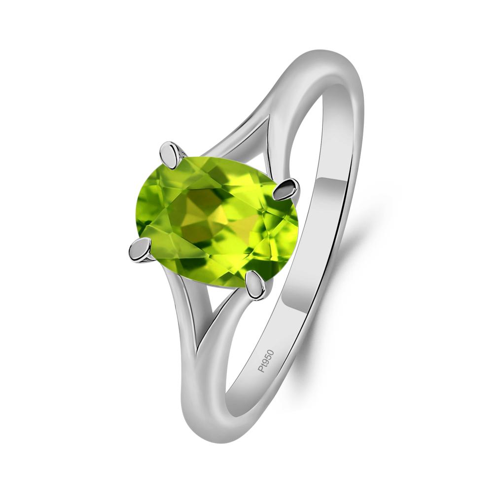 Peridot Split Shank Ring - LUO Jewelry #metal_platinum