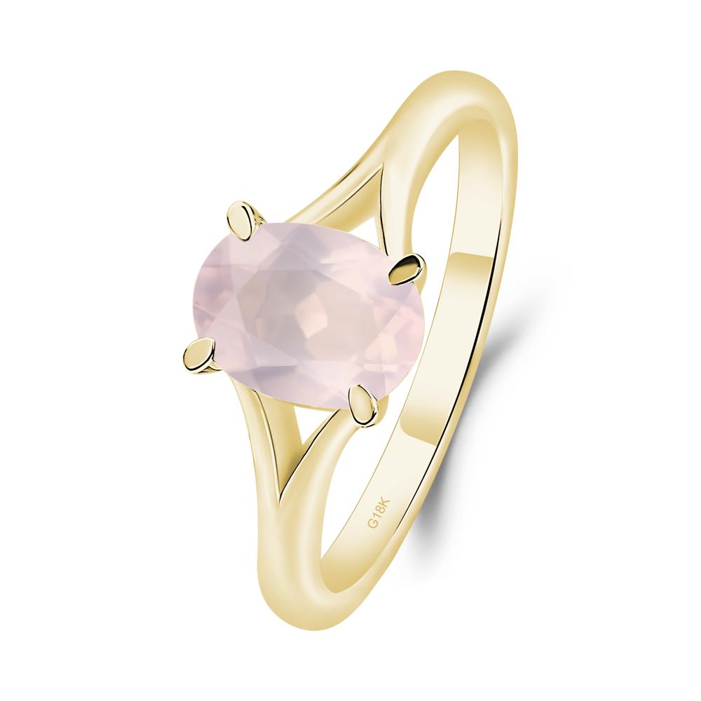 Rose Quartz Solitaire Promise Ring - LUO Jewelry #metal_18k yellow gold