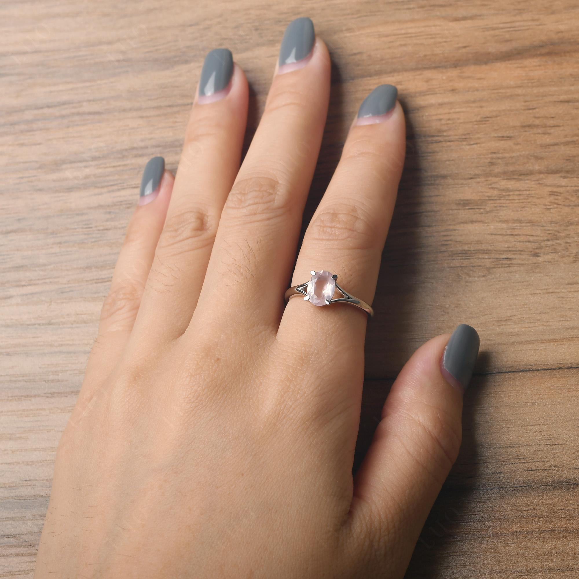 Rose Quartz Solitaire Promise Ring - LUO Jewelry 