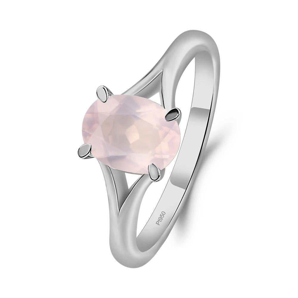 Rose Quartz Solitaire Promise Ring - LUO Jewelry #metal_platinum