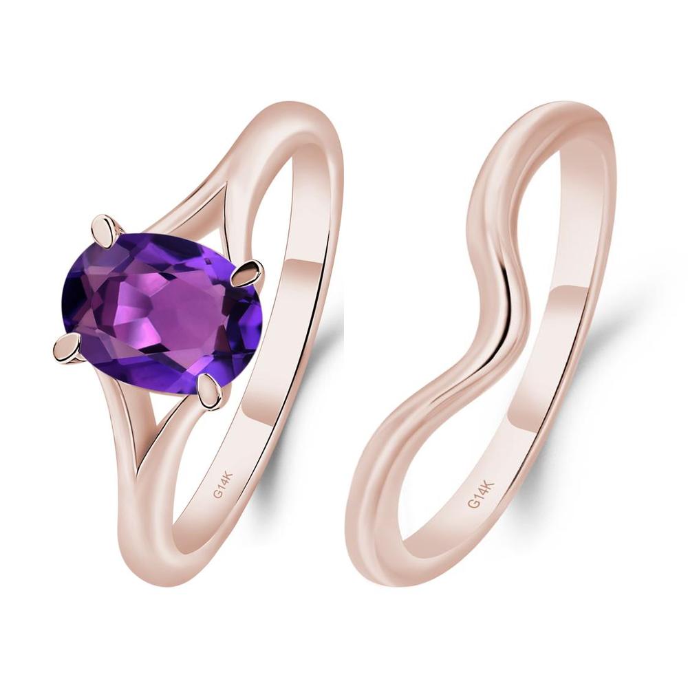 Amethyst Split Shank Ring - LUO Jewelry #metal_xxxxx