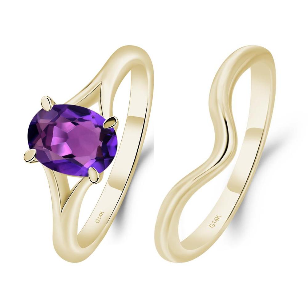 Amethyst Split Shank Ring - LUO Jewelry #metal_xxxxx