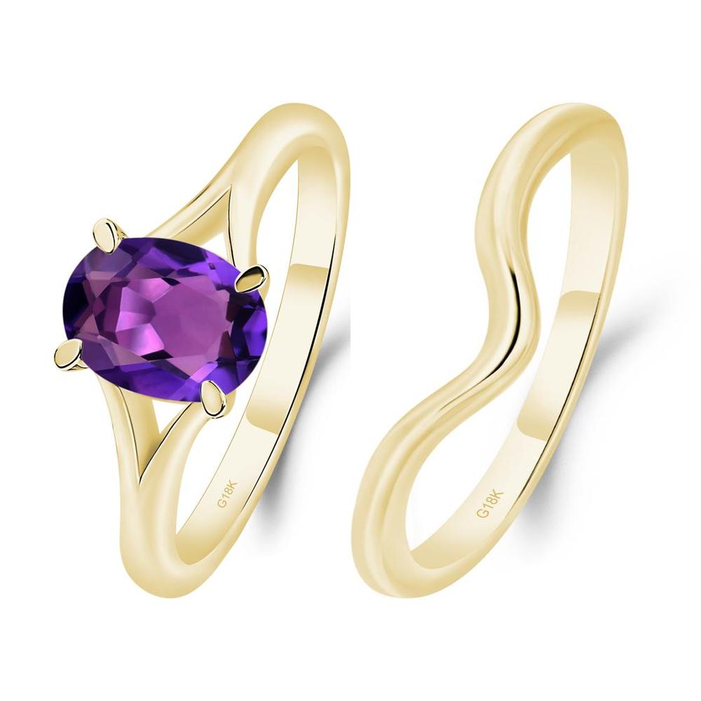 Amethyst Split Shank Ring - LUO Jewelry #metal_xxxxx