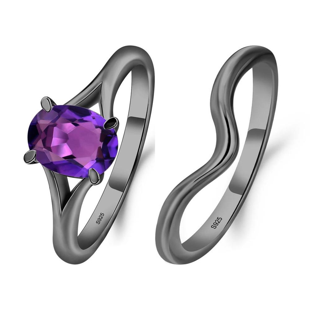 Amethyst Split Shank Ring - LUO Jewelry #metal_xxxxx