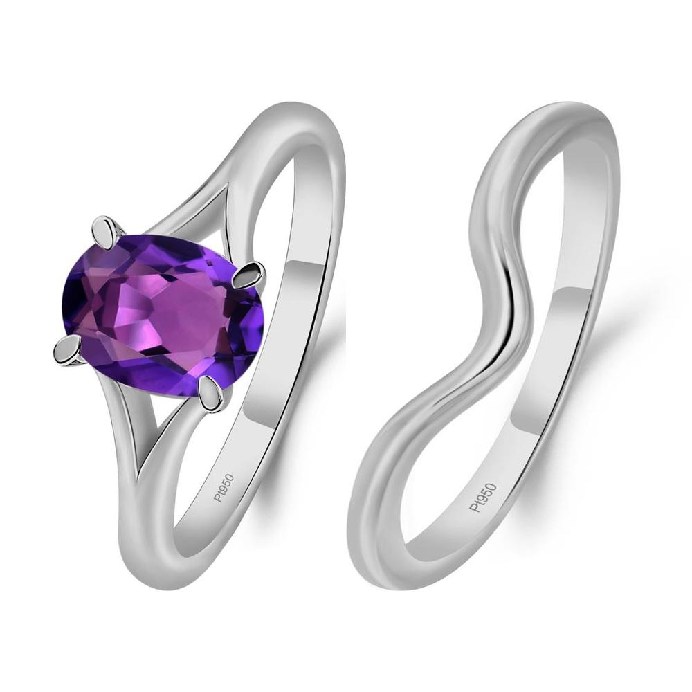 Amethyst Split Shank Ring - LUO Jewelry #metal_xxxxx