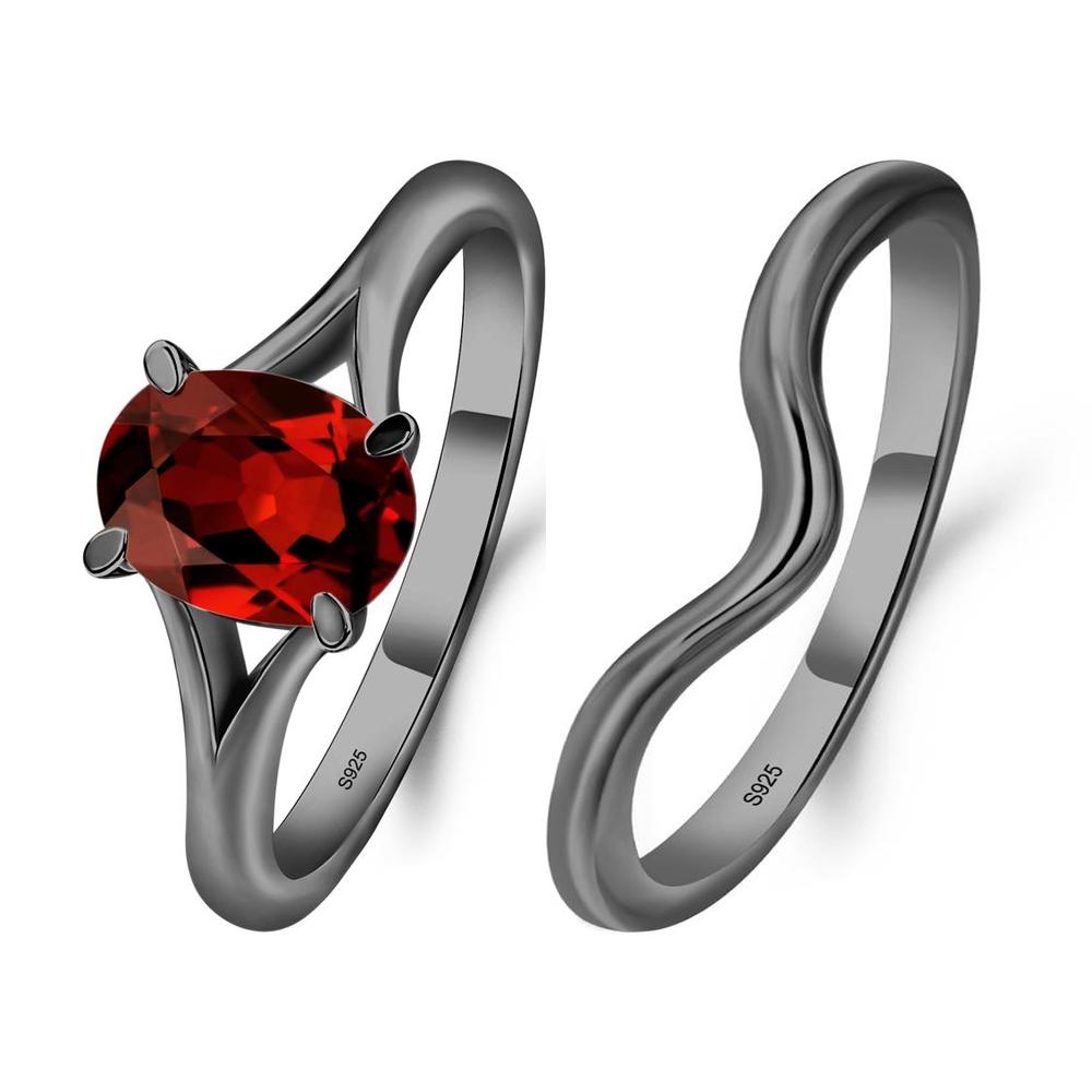 Garnet Split Shank Ring - LUO Jewelry #metal_xxxxx