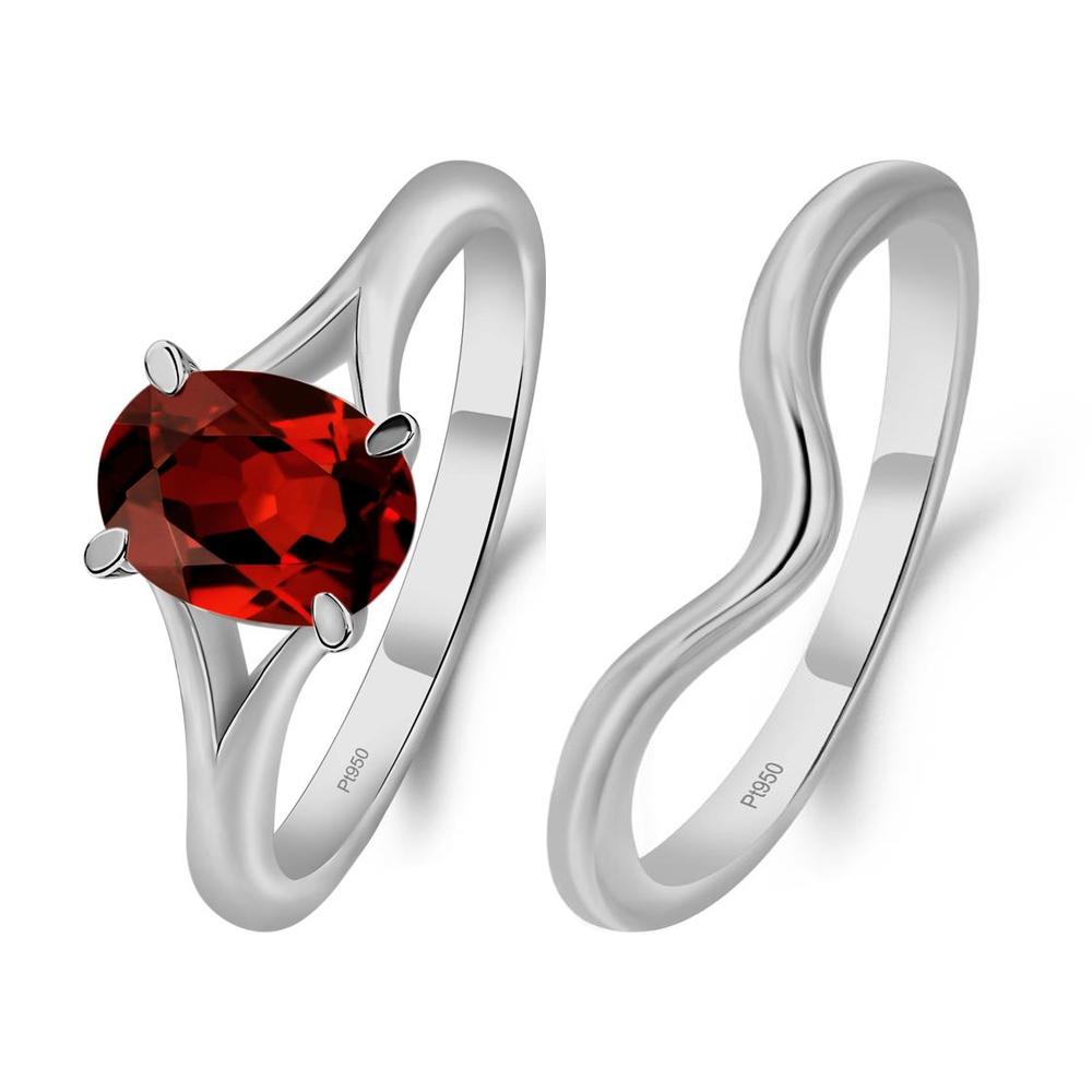 Garnet Split Shank Ring - LUO Jewelry #metal_xxxxx