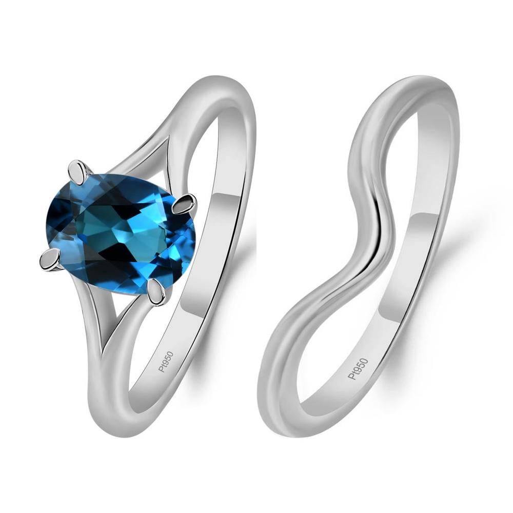 London Blue Topaz Split Shank Ring - LUO Jewelry #metal_xxxxx