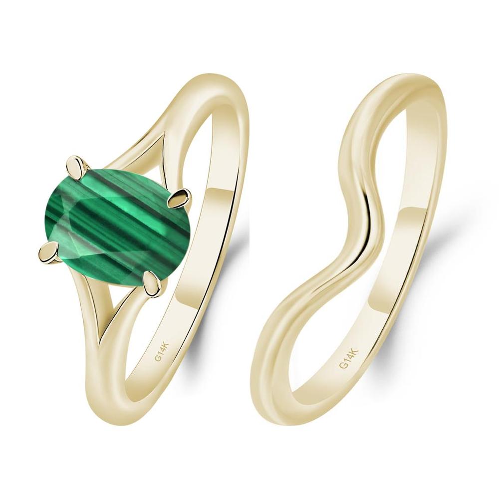 Malachite Split Shank Engagement Ring - LUO Jewelry #metal_xxxxx