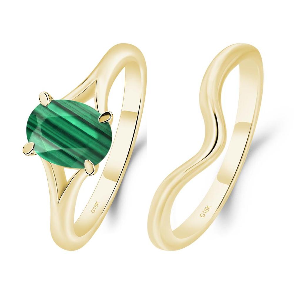 Malachite Split Shank Engagement Ring - LUO Jewelry #metal_xxxxx