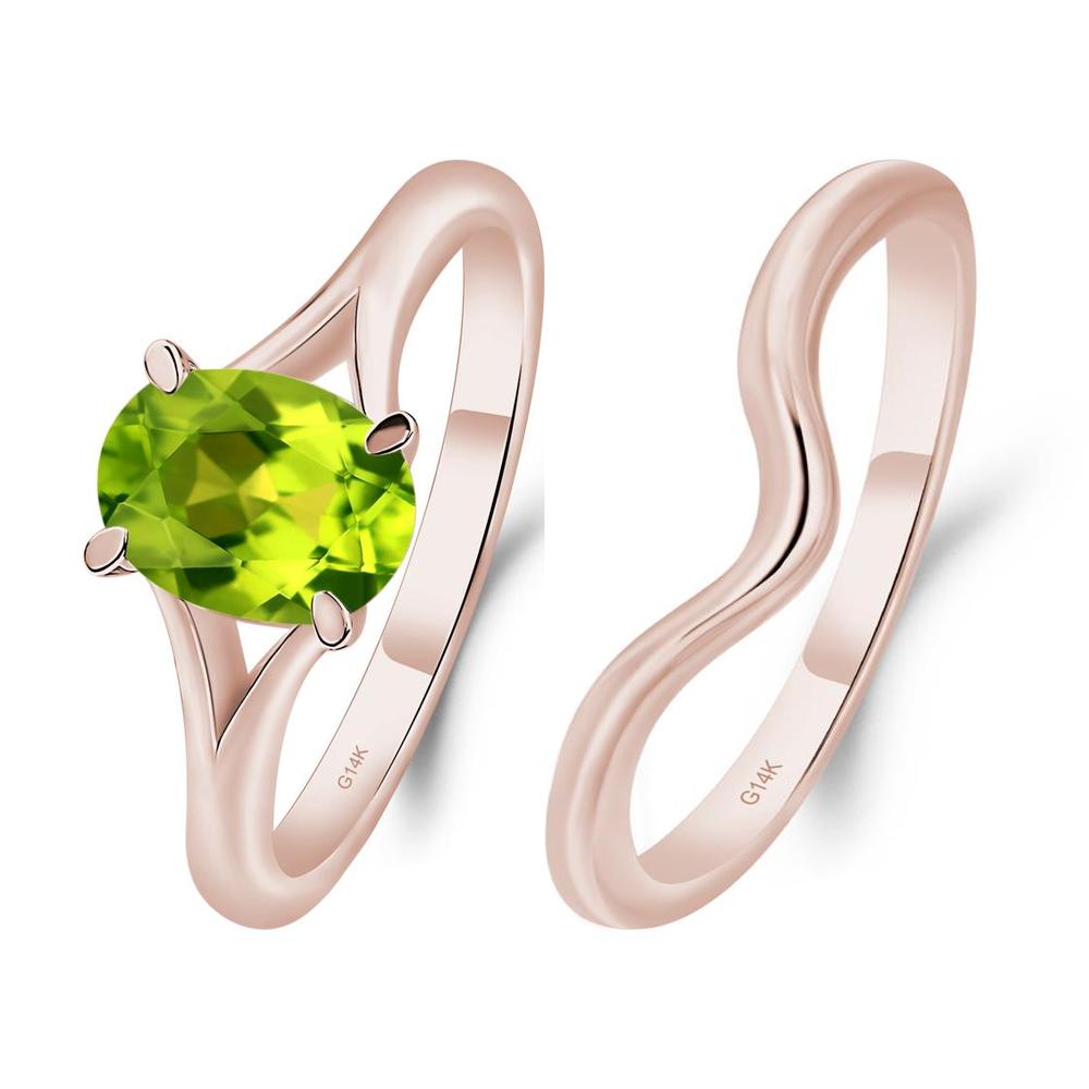 Peridot Split Shank Ring - LUO Jewelry #metal_xxxxx